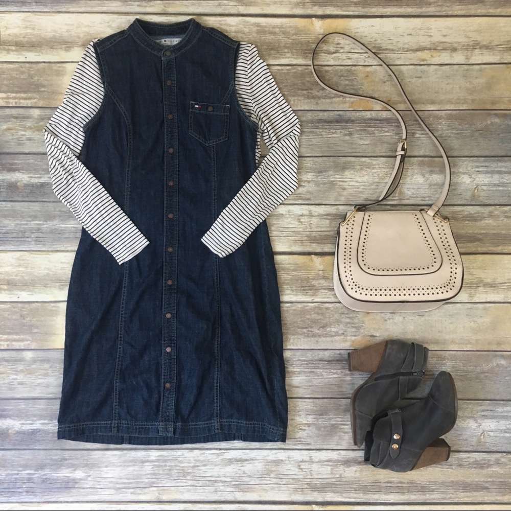 Tommy Hilfiger Denim Sleeveless Button Up Dress